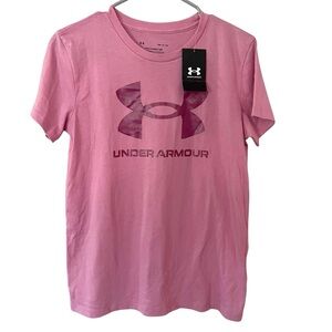 NWT Under Armour Women’s Loose Fit Tee T Shirt Small Pink Athletic Gym Running